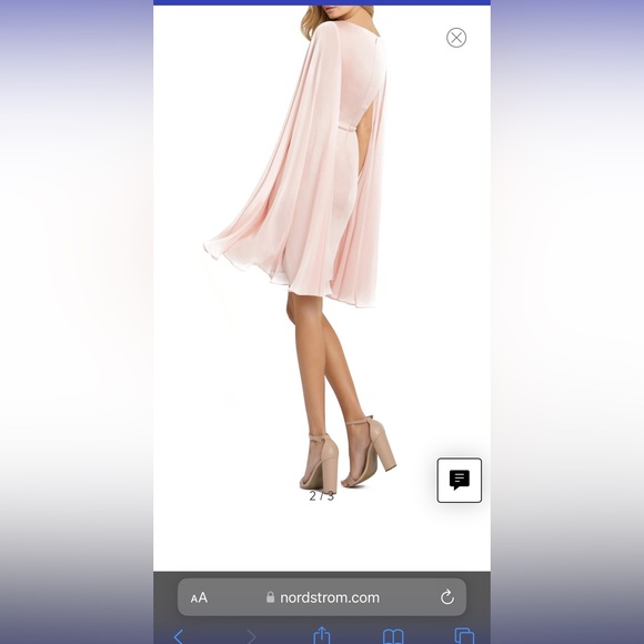 Macduggal Cape Sleeve Dress: Blush Pink - Picture 2 of 8